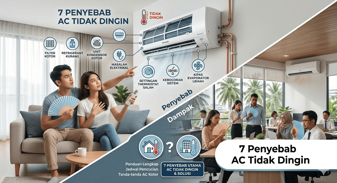 7 Penyebab AC Tidak Dingin dan Cara Mengatasinya